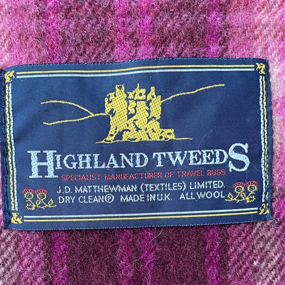 Highland Tweeds Vintage Plaid Wool Throw Blanket in Excellent Condition - Picture 5 of 5